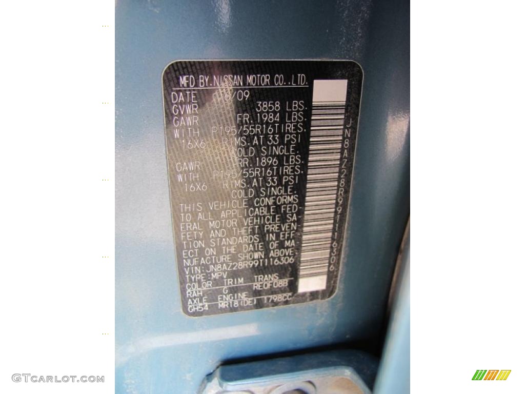 2009 Cube Color Code RAH for Caribbean Blue Photo #44850856