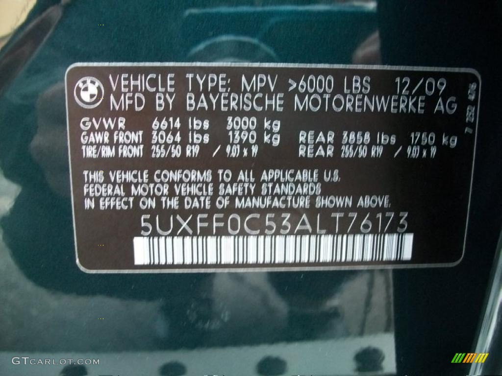2010 BMW X5 xDrive35d Info Tag Photos