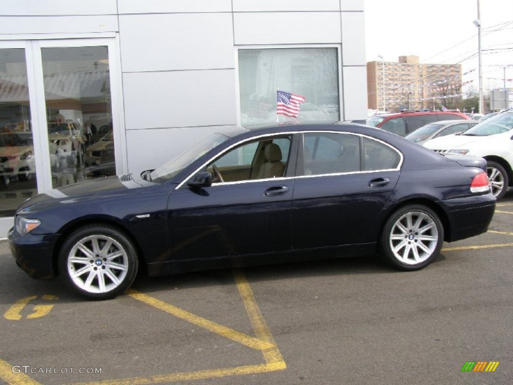 2004 7 Series 745i Sedan - Orient Blue Metallic / Dark Beige/Beige III photo #4