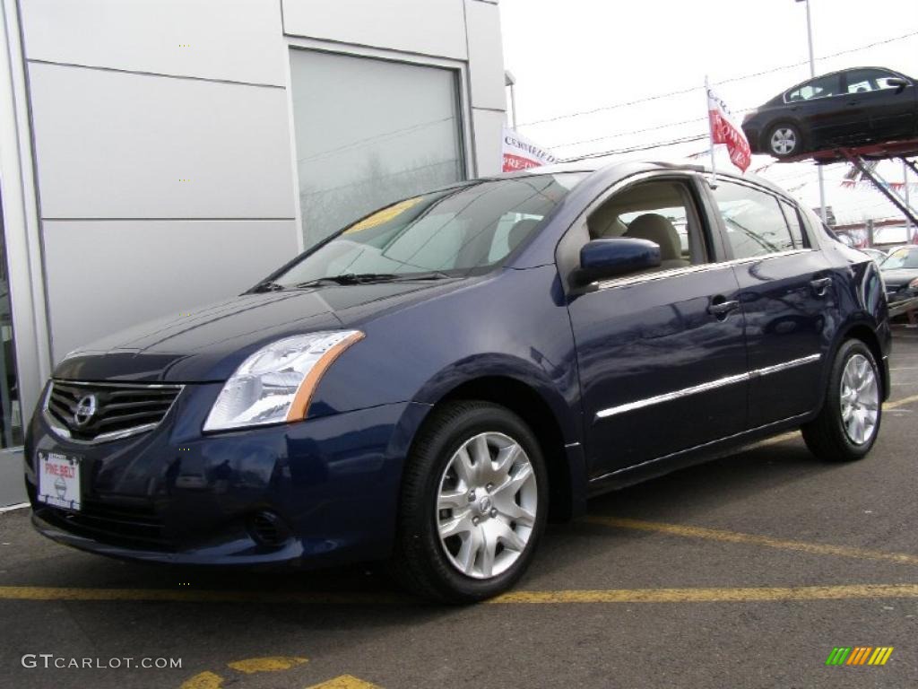 2010 Sentra 2.0 - Blue Onyx Metallic / Beige photo #1