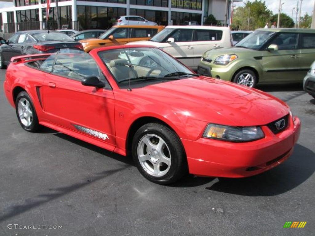 2004 Mustang V6 Convertible - Torch Red / Medium Parchment photo #1