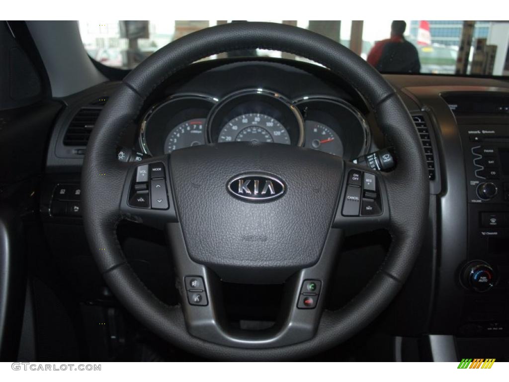 2011 Kia Sorento EX Black Steering Wheel Photo #44876045