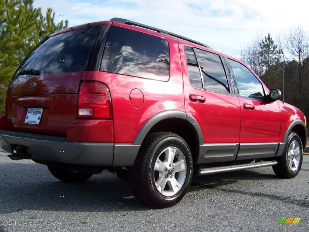 2003 Explorer XLT - Redfire Metallic / Medium Parchment Beige photo #3