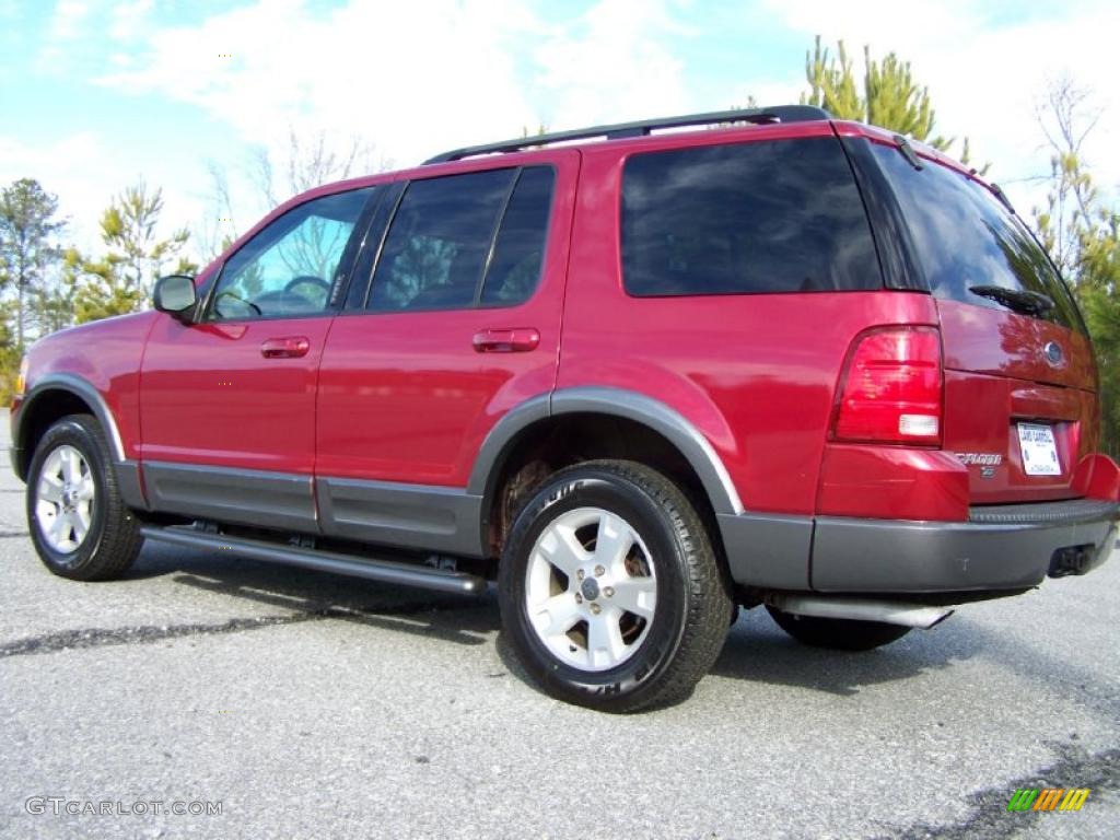 2003 Explorer XLT - Redfire Metallic / Medium Parchment Beige photo #4