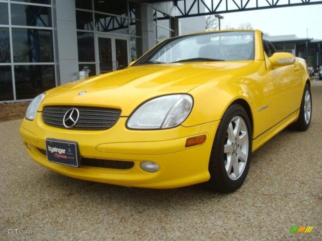 2001 SLK 230 Kompressor Roadster - Sunburst Yellow / Charcoal Black photo #1