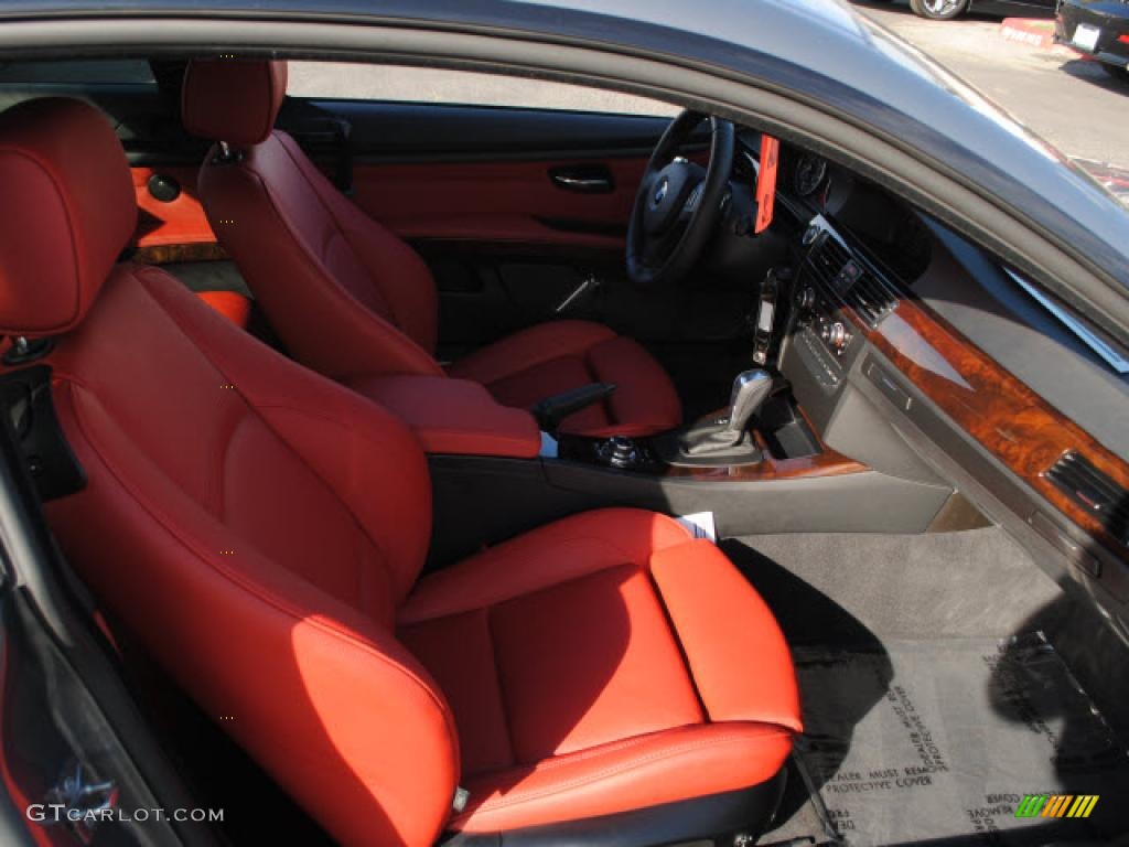 2010 3 Series 335i Coupe - Space Gray Metallic / Coral Red/Black Dakota Leather photo #3