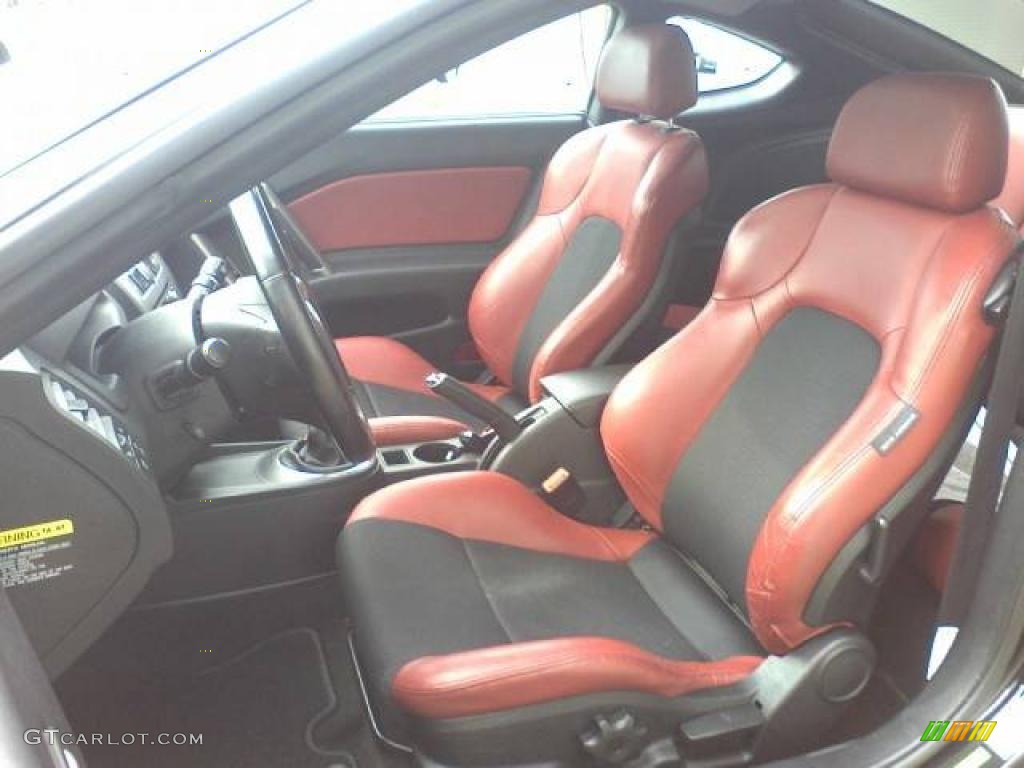 2008 Tiburon SE - Black Pearl / SE Red Leather/Black Sport Grip photo #6
