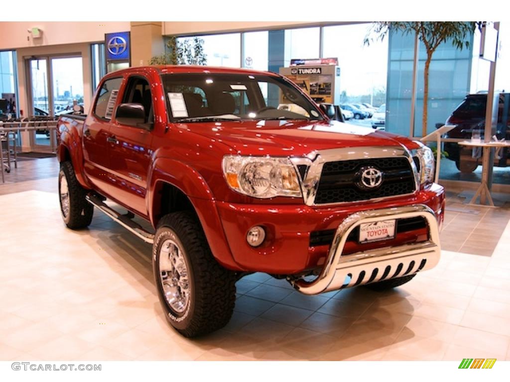 Barcelona Red Metallic 2011 Toyota Tacoma V6 SR5 Double Cab 4x4 Exterior Photo #44895246