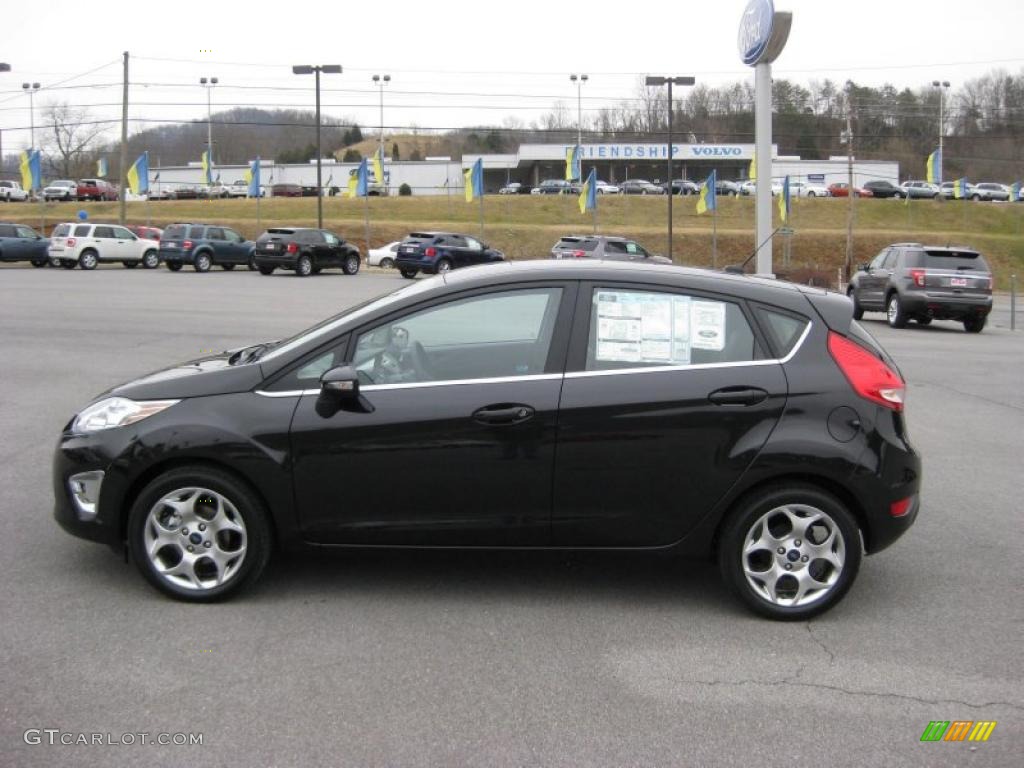 2011 Fiesta SES Hatchback - Tuxedo Black Metallic / Charcoal Black Leather photo #1