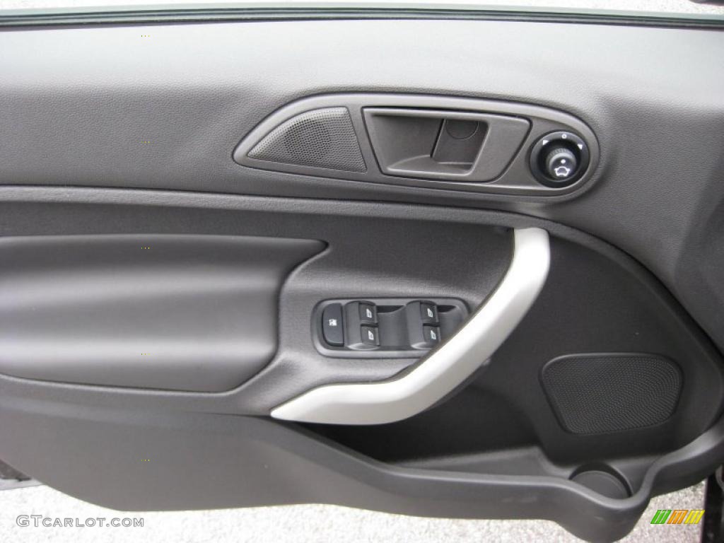 2011 Ford Fiesta SES Hatchback Charcoal Black Leather Door Panel Photo #44896734