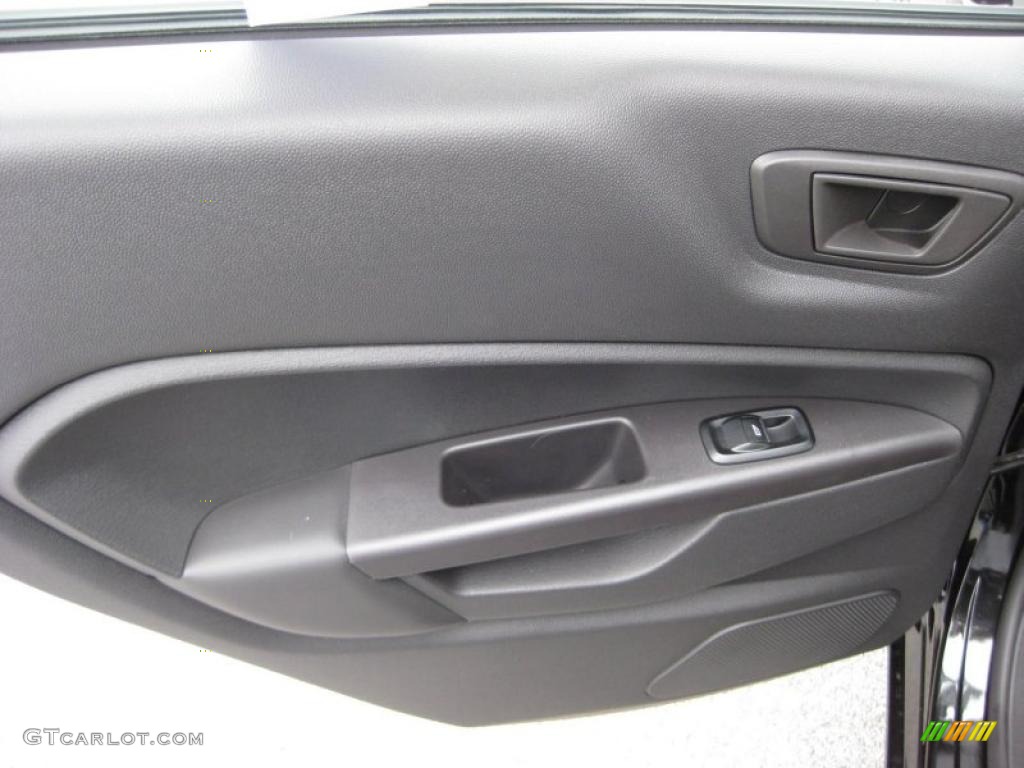 2011 Ford Fiesta SES Hatchback Charcoal Black Leather Door Panel Photo #44896784