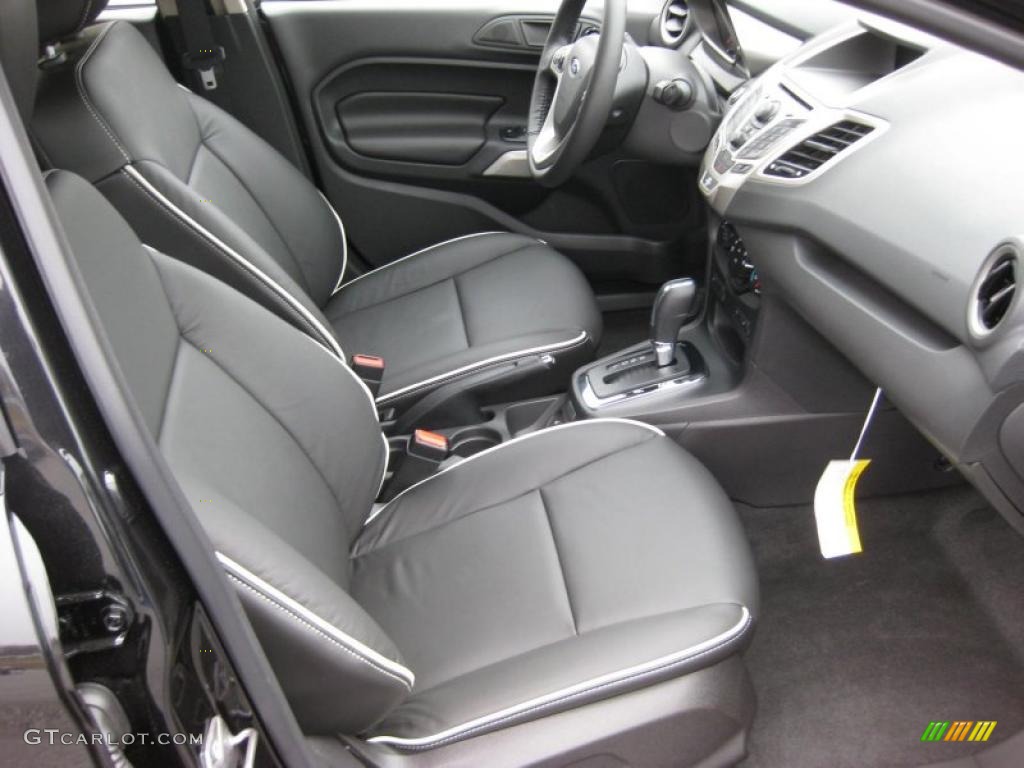 Charcoal Black Leather Interior 2011 Ford Fiesta SES Hatchback Photo #44896802