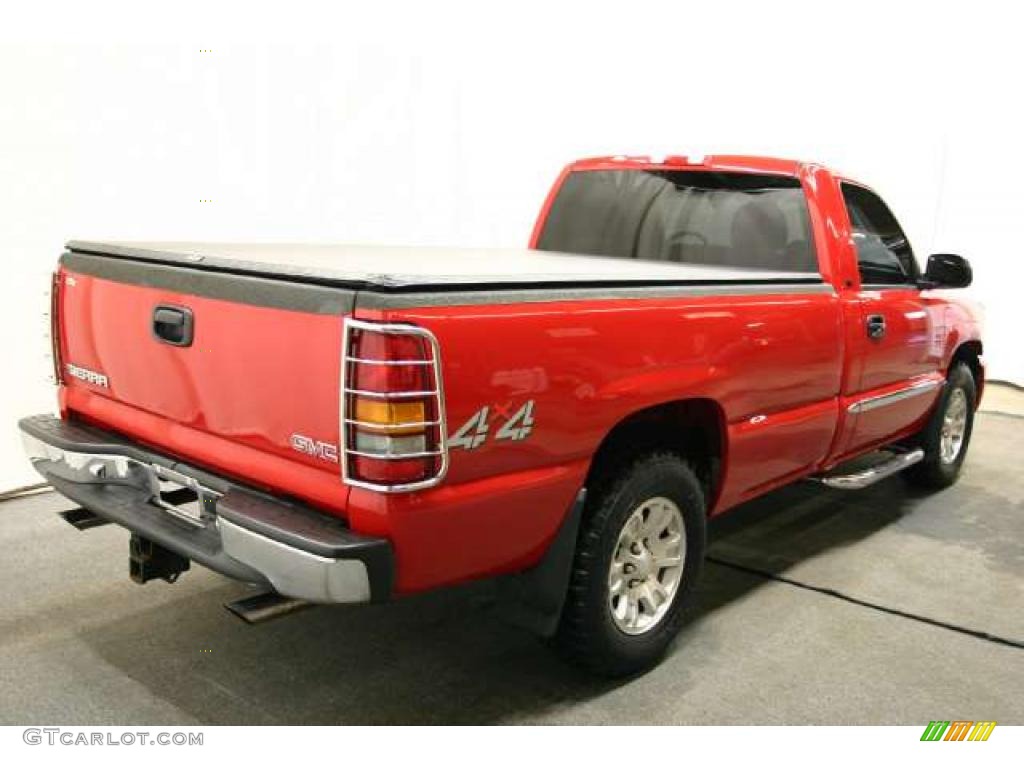 2003 Sierra 1500 SLE Regular Cab 4x4 - Fire Red / Dark Pewter photo #3