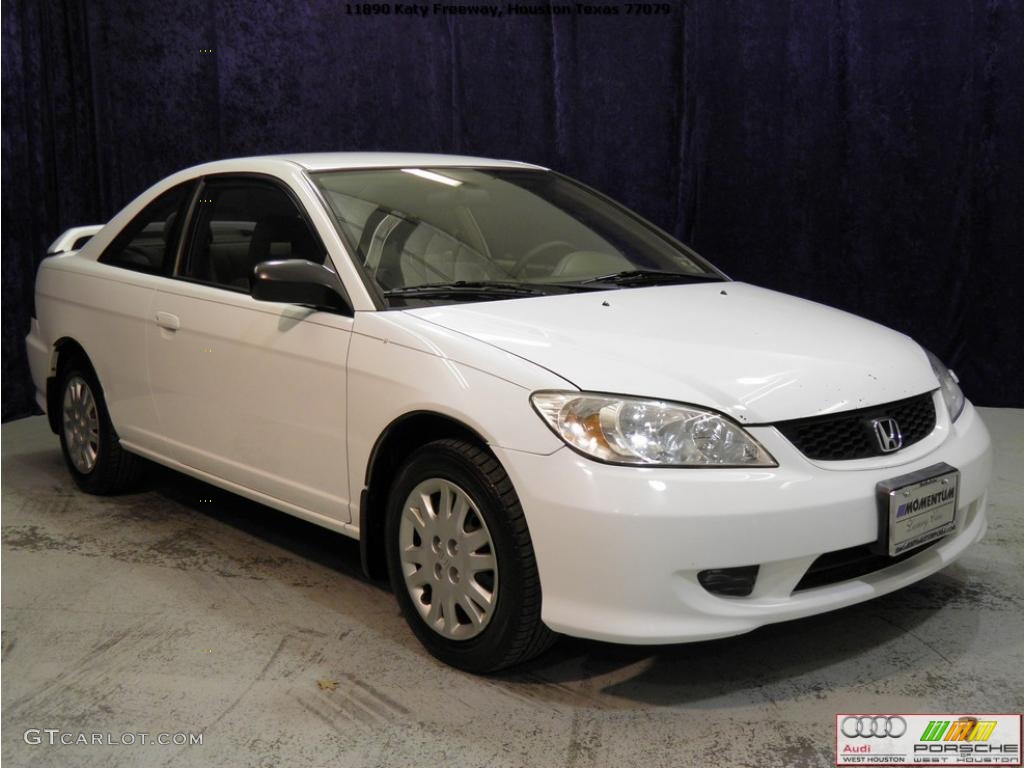 2004 Civic LX Coupe - Taffeta White / Ivory Beige photo #1