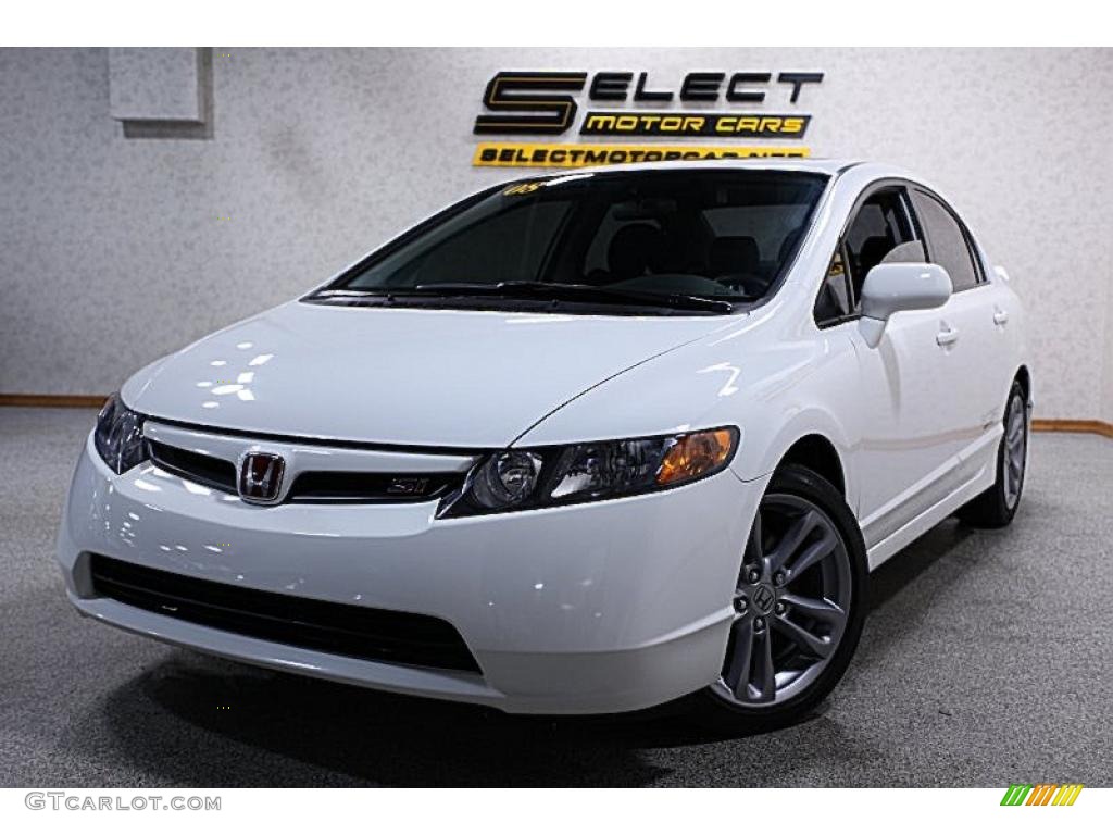 2008 Civic Si Sedan - Taffeta White / Black photo #1