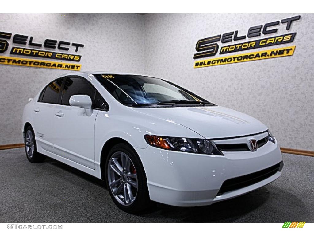 2008 Civic Si Sedan - Taffeta White / Black photo #3
