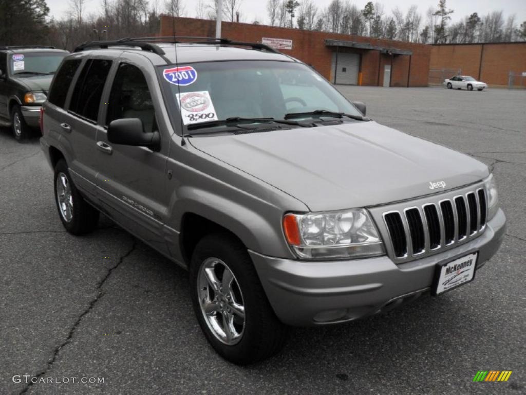 2001 Grand Cherokee Limited 4x4 - Silverstone Metallic / Agate/Light Taupe photo #5