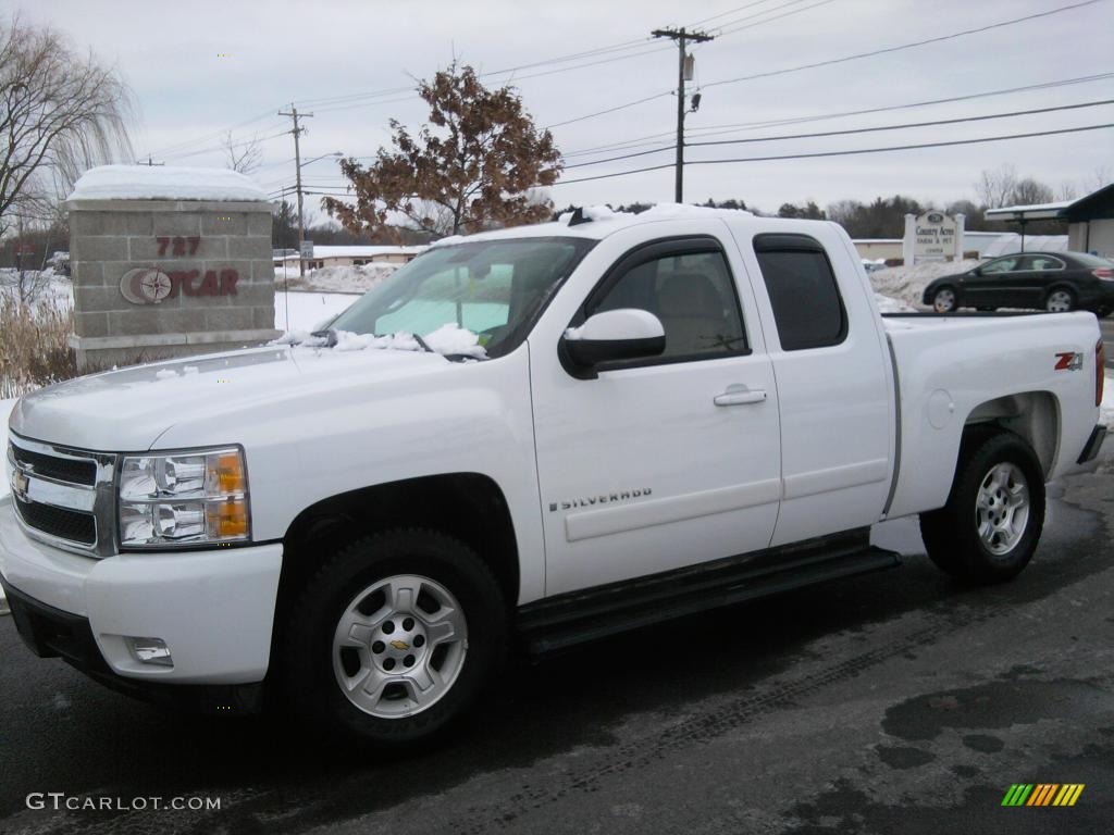 2008 Silverado 1500 LTZ Extended Cab 4x4 - Summit White / Light Cashmere/Ebony Accents photo #1