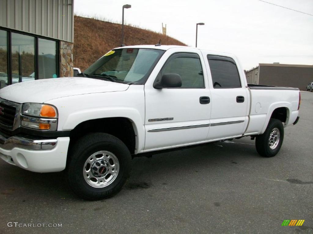 2004 Sierra 2500HD SLT Crew Cab 4x4 - Summit White / Neutral photo #1