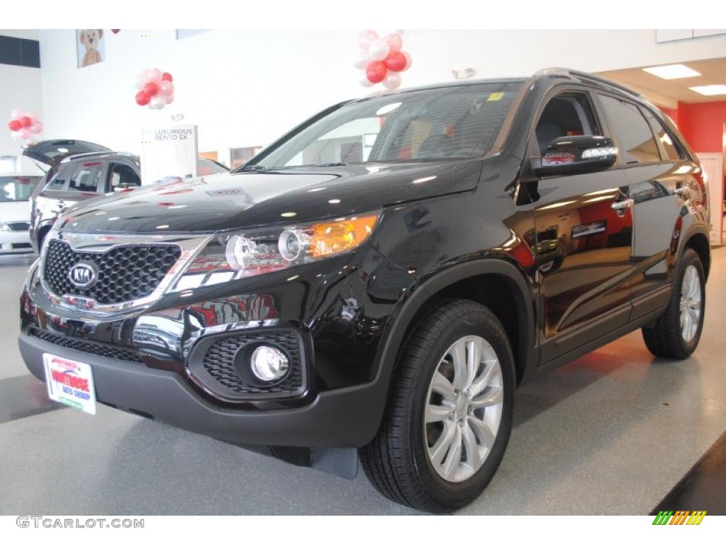 2011 Sorento EX - Ebony Black / Black photo #2