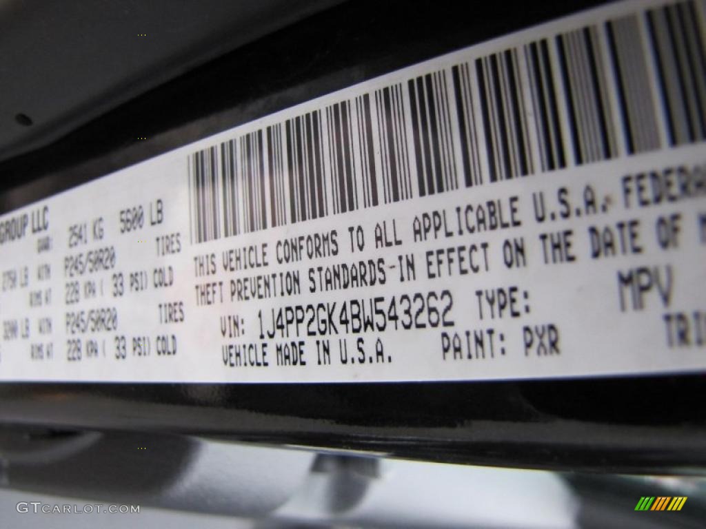 2011 Jeep Liberty Jet Sport Color Code Photos