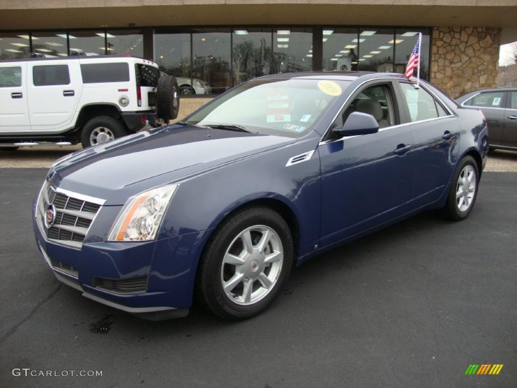 2009 CTS Sedan - Blue Diamond Tri-Coat / Light Titanium/Ebony photo #2