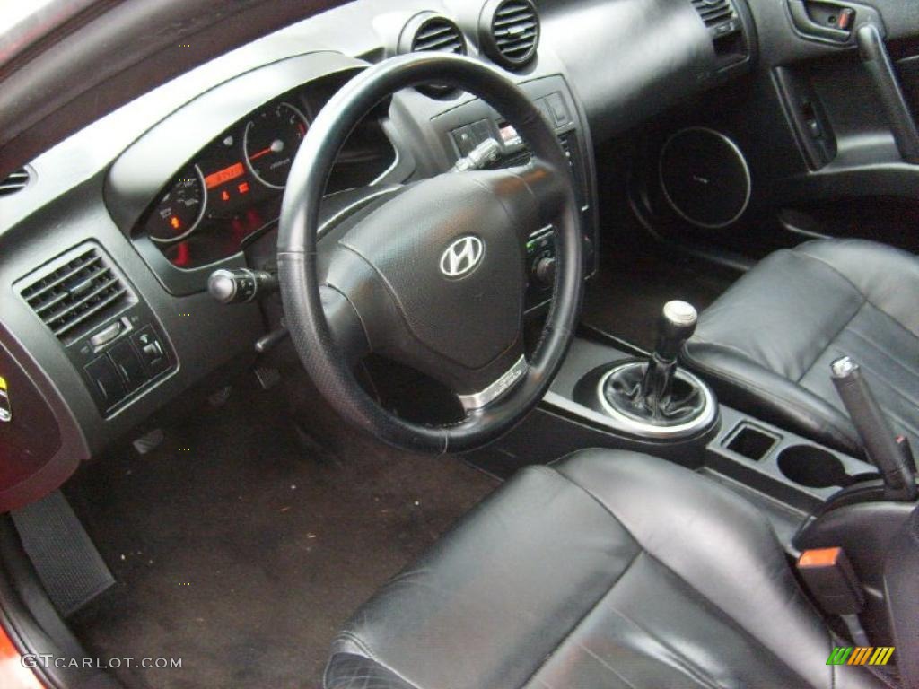 Black Interior 2003 Hyundai Tiburon GT V6 Photo #44913648