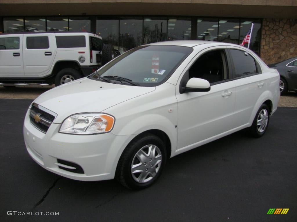 2008 Aveo LS Sedan - Summit White / Charcoal photo #2