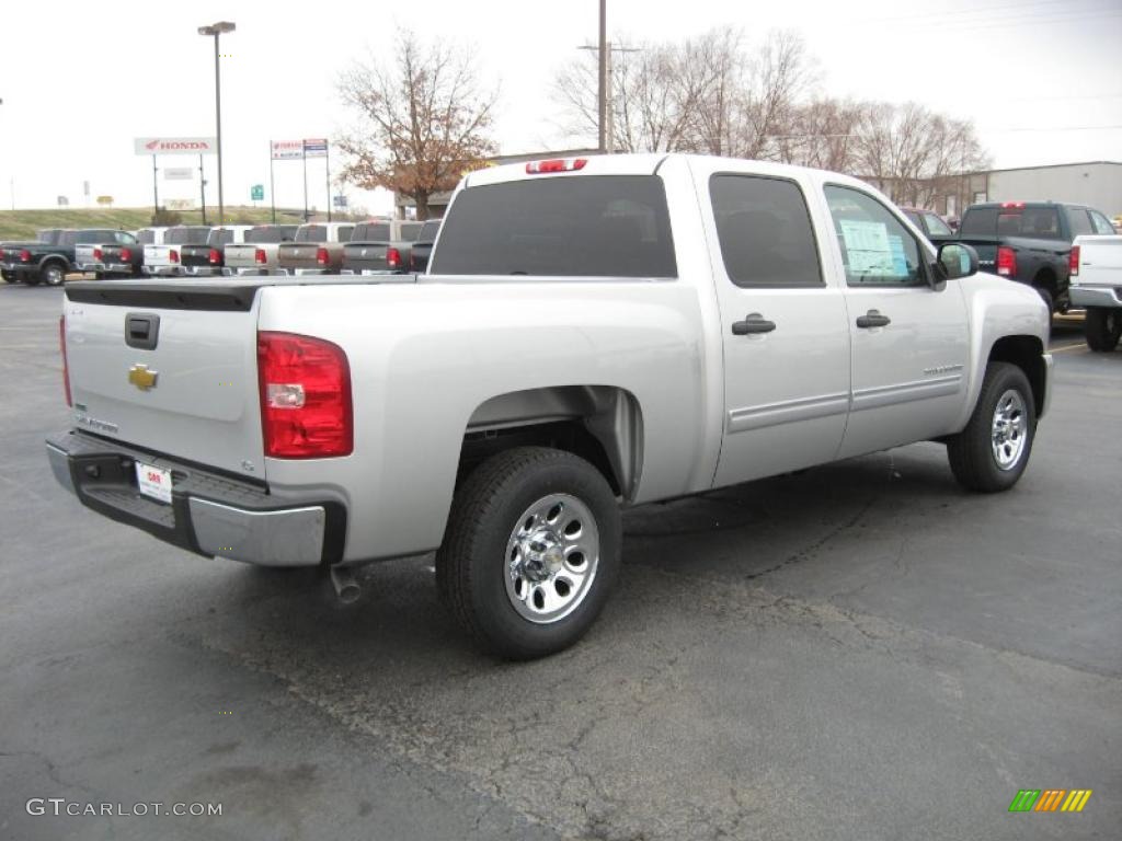 Sheer Silver Metallic 2011 Chevrolet Silverado 1500 LS Crew Cab Exterior Photo #44918208