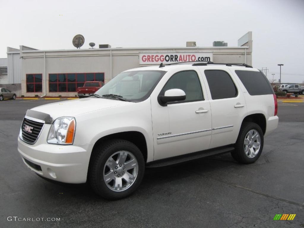 2011 Yukon SLT - White Diamond Tintcoat / Light Tan photo #1