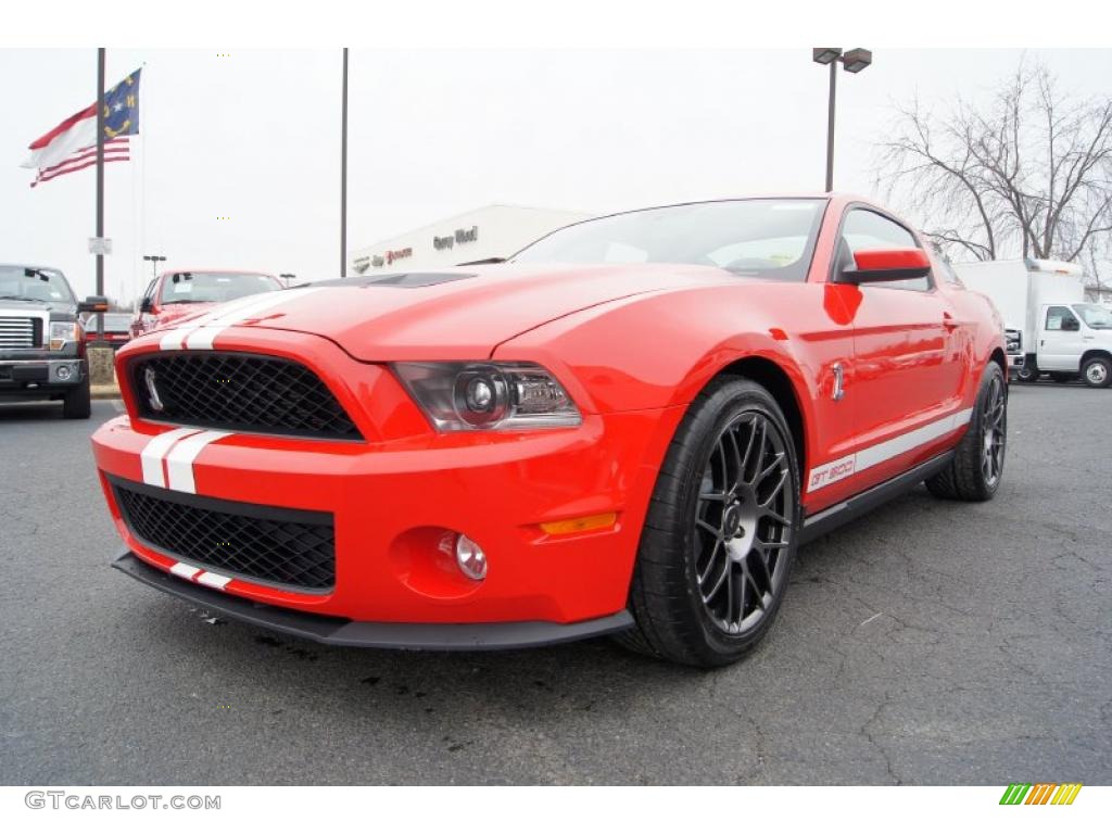 2011 Mustang Shelby GT500 SVT Performance Package Coupe - Race Red / Charcoal Black/White photo #47
