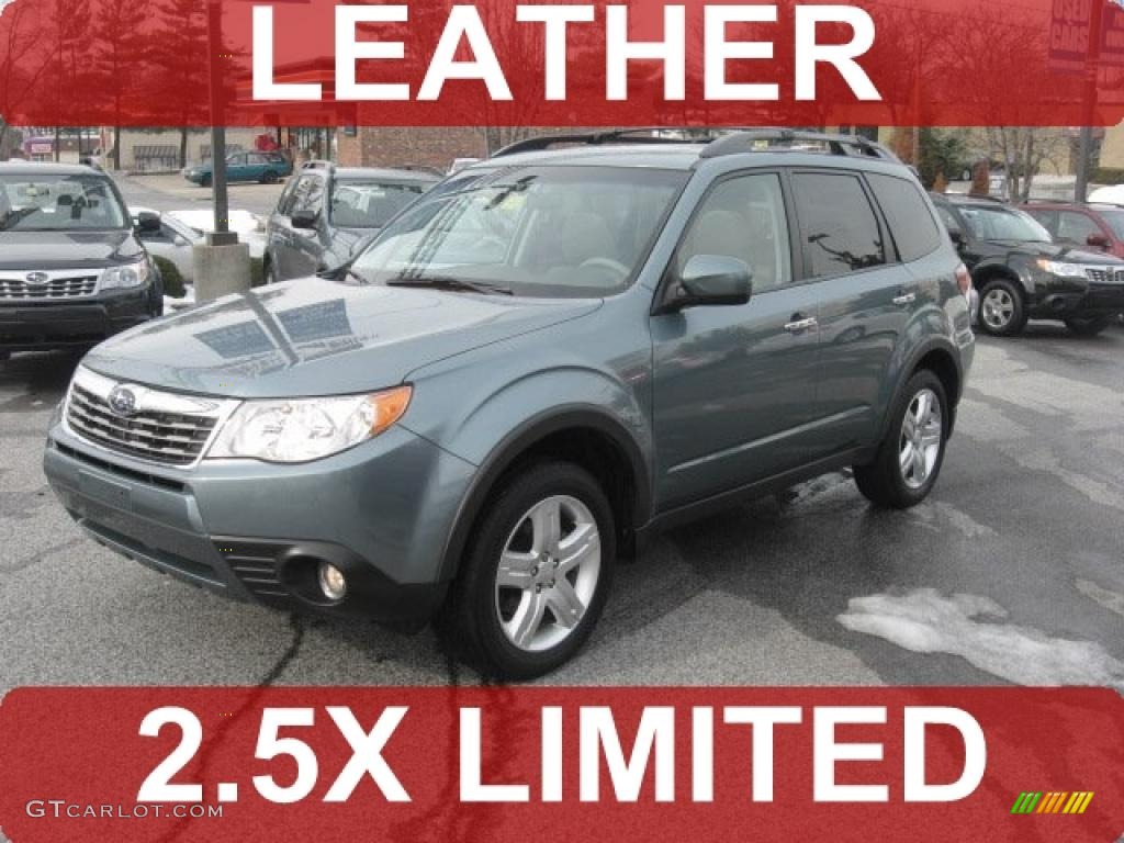 2009 Forester 2.5 X Limited - Sage Green Metallic / Platinum photo #1
