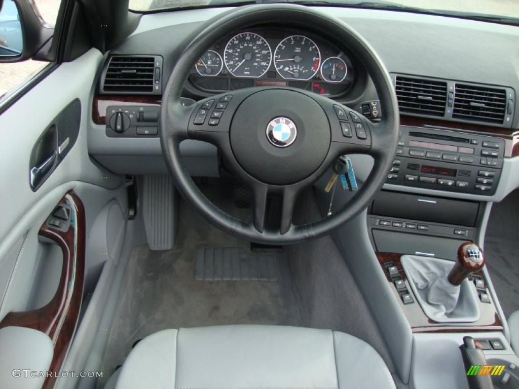 2003 BMW 3 Series 330i Convertible Grey Steering Wheel Photo #44926493