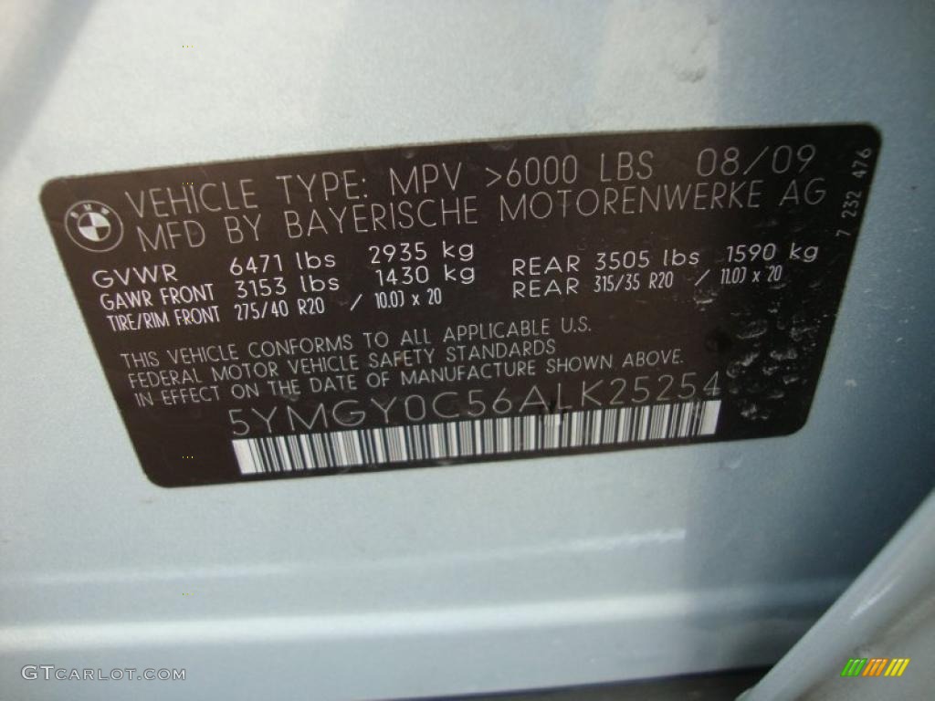 2010 BMW X5 M Standard X5 M Model Info Tag Photo #44929138
