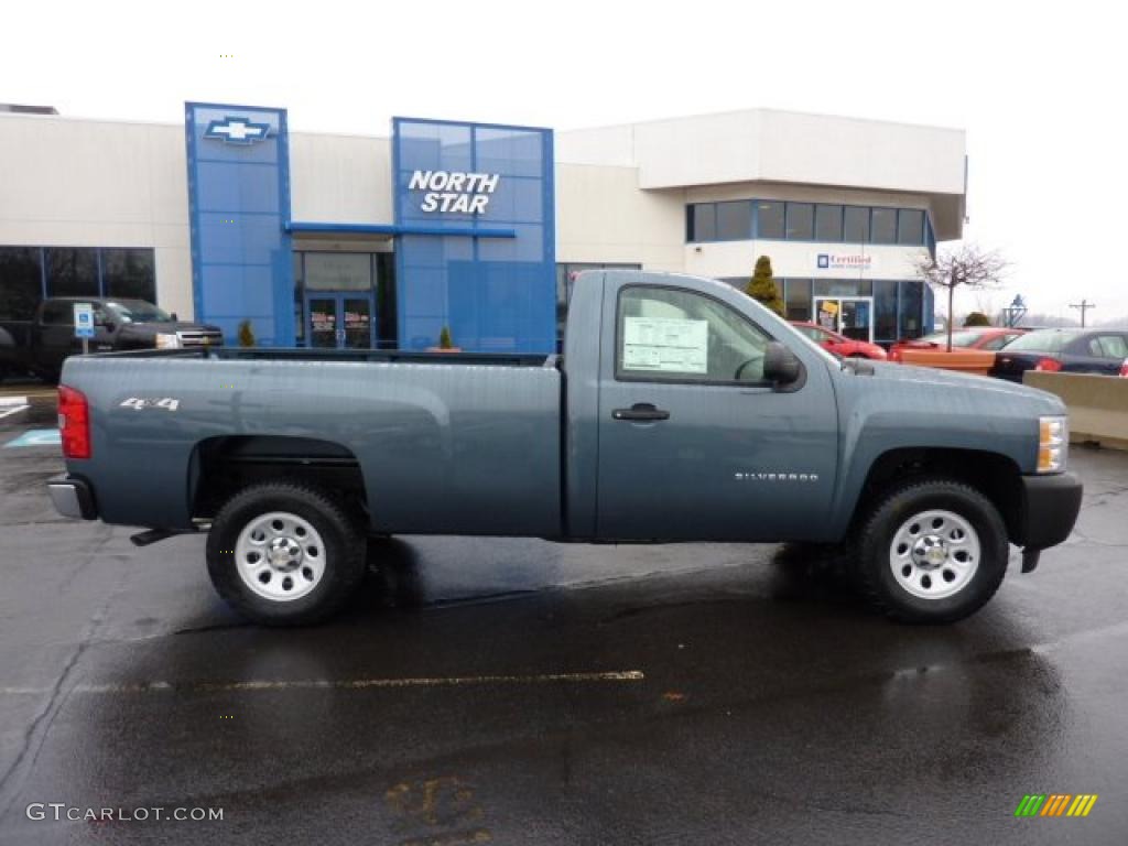 2011 Silverado 1500 Regular Cab 4x4 - Blue Granite Metallic / Dark Titanium photo #11