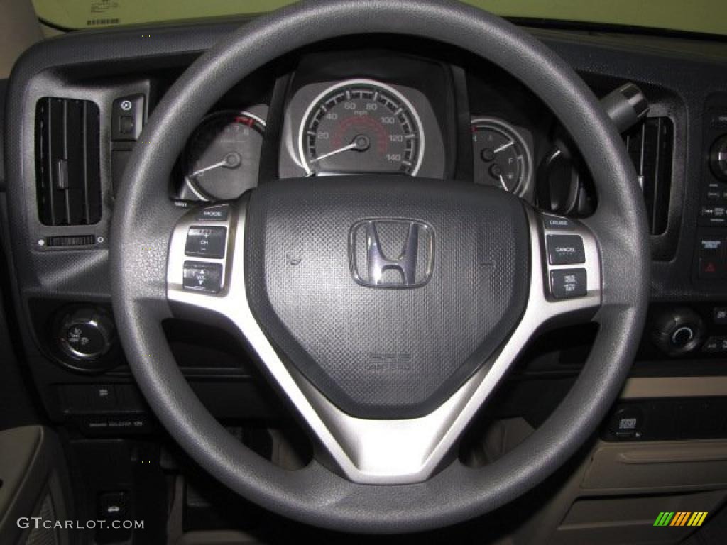 2009 Honda Ridgeline RTS Beige Steering Wheel Photo #44932865