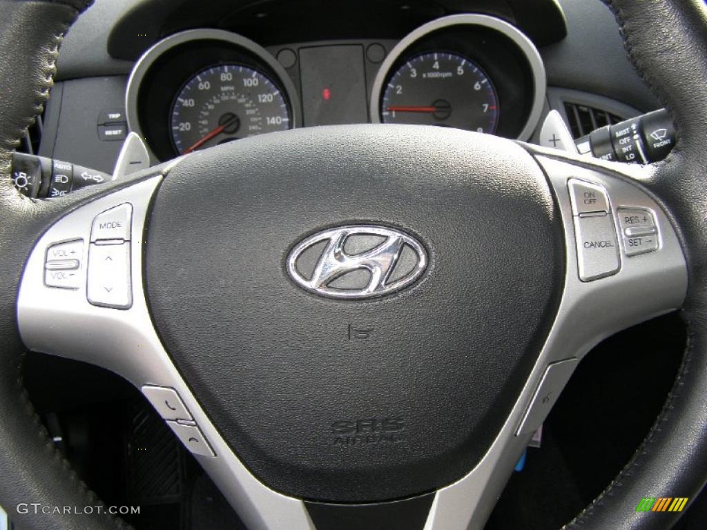 2010 Hyundai Genesis Coupe 2.0T Black Steering Wheel Photo #44935117