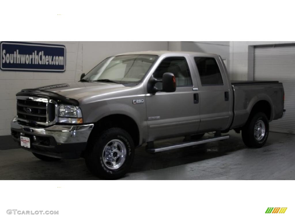 2004 F250 Super Duty Lariat Crew Cab 4x4 - Dark Shadow Grey Metallic / Medium Flint photo #2