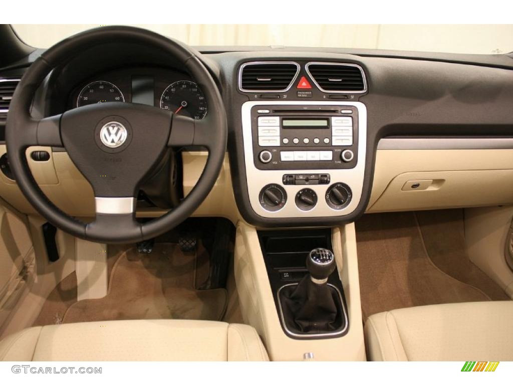 2008 Volkswagen Eos 2.0T Cornsilk Beige Dashboard Photo #44940441