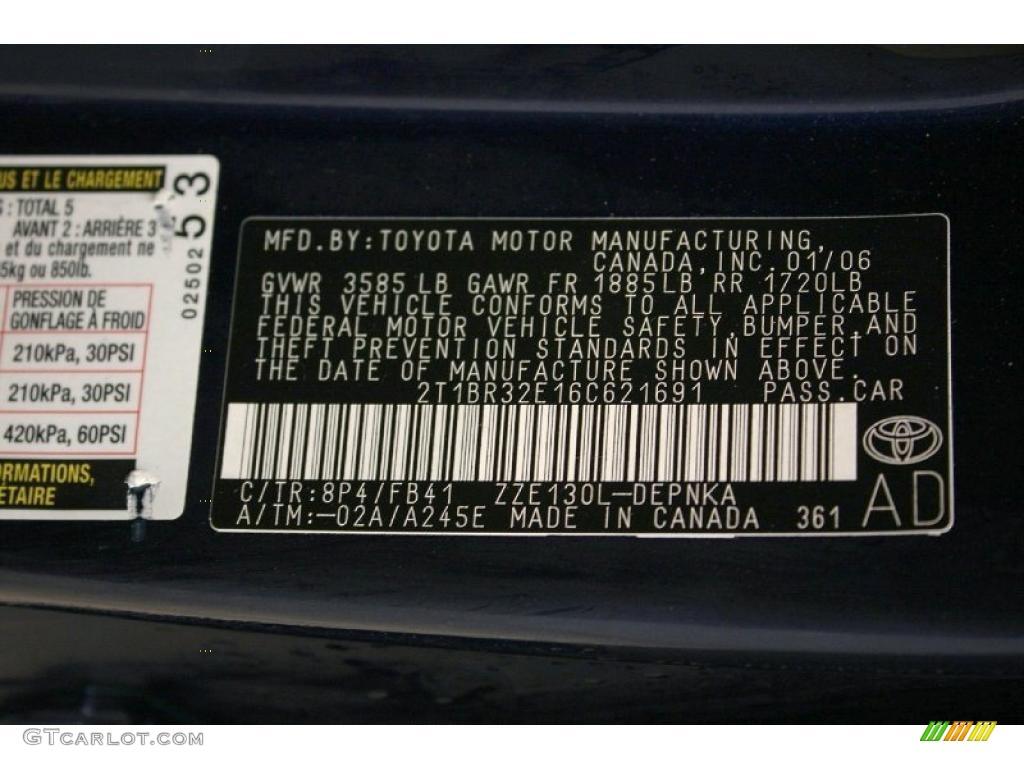 2006 Corolla LE - Indigo Ink Pearl / Beige photo #18