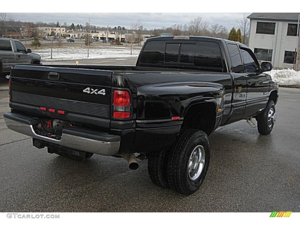 Black 2000 Dodge Ram 3500 SLT Extended Cab 4x4 Dually Exterior Photo #44945809