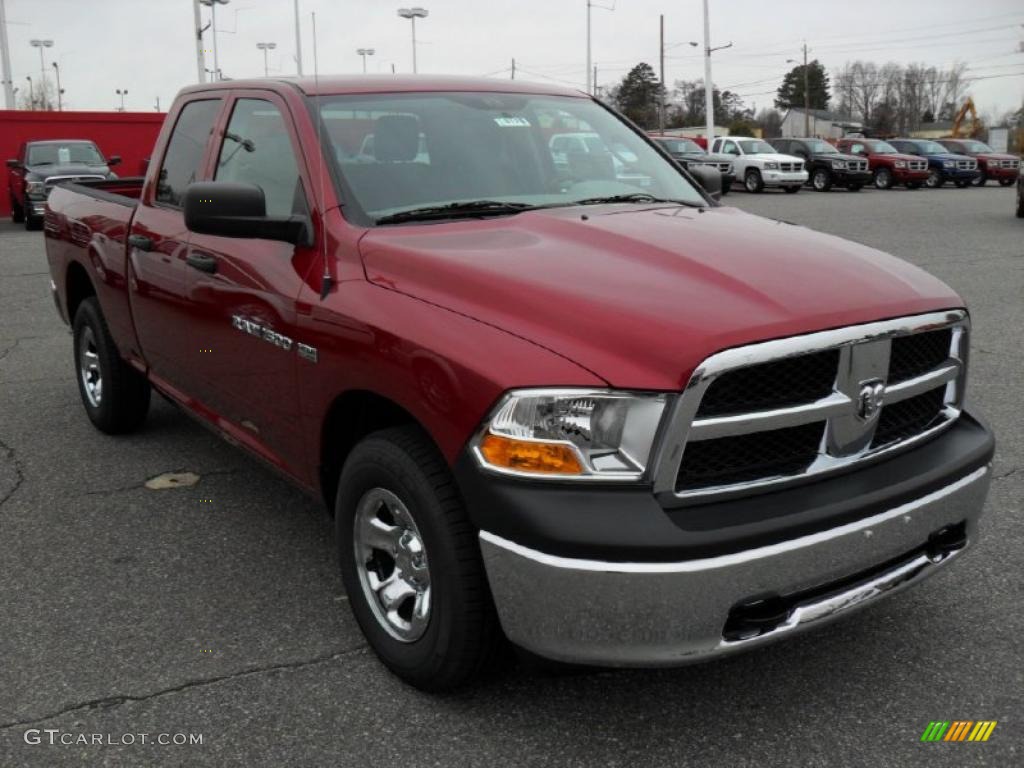 2011 Ram 1500 ST Quad Cab 4x4 - Deep Cherry Red Crystal Pearl / Dark Slate Gray/Medium Graystone photo #5