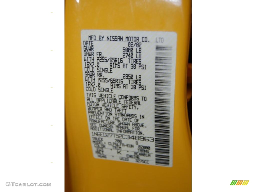 2002 Frontier SE Crew Cab - Solar Yellow / Charcoal photo #13