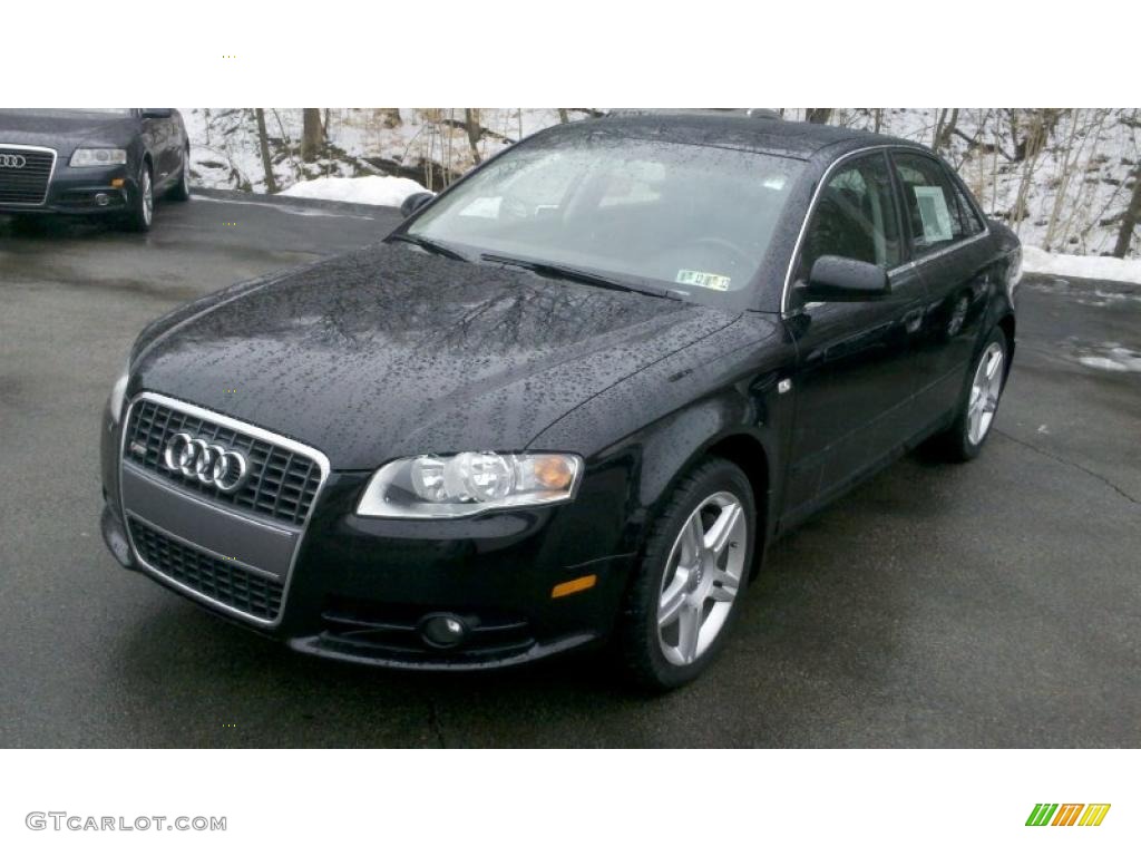 2008 A4 2.0T quattro S-Line Sedan - Brilliant Black / Black photo #1