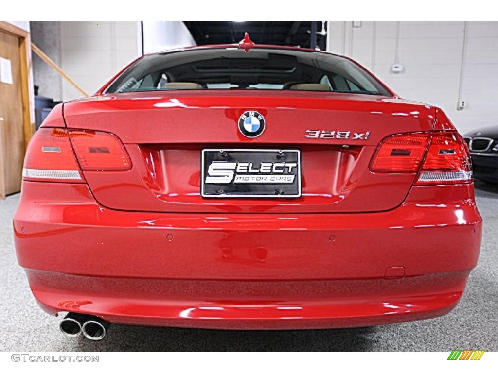 2008 3 Series 328xi Coupe - Crimson Red / Saddle Brown/Black photo #6
