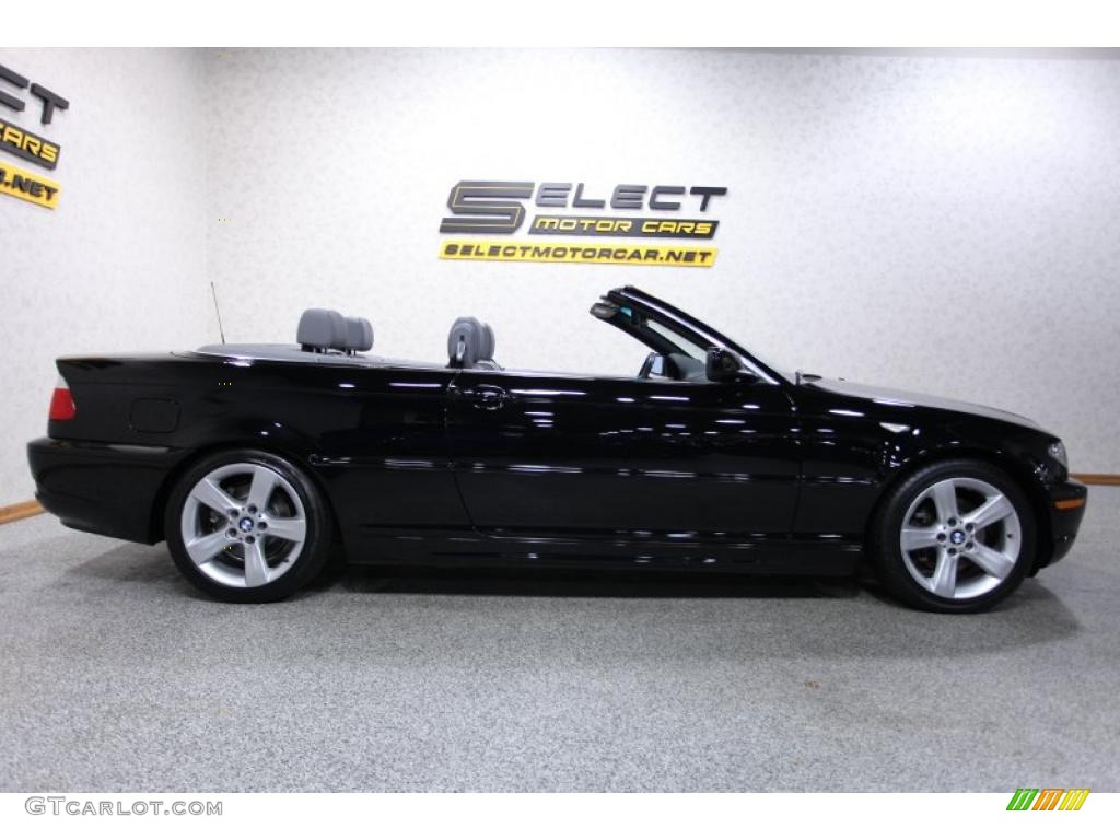 2004 3 Series 325i Convertible - Jet Black / Grey photo #3