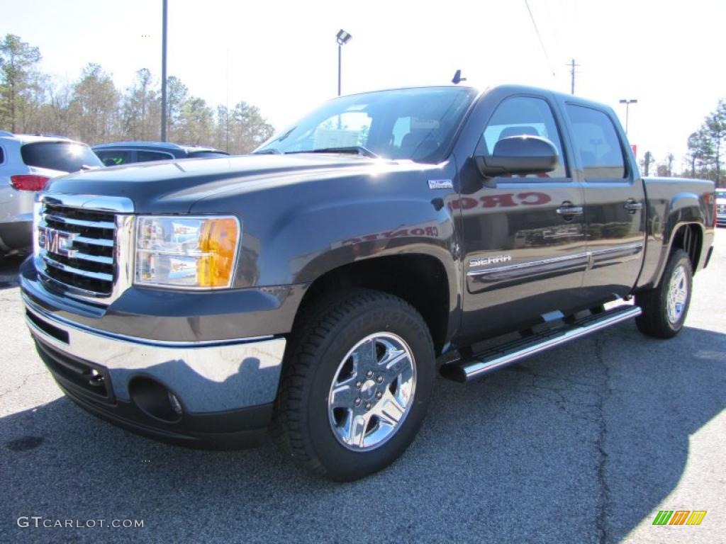 Storm Gray Metallic 2011 GMC Sierra 1500 SLE Crew Cab 4x4 Exterior Photo #44959762