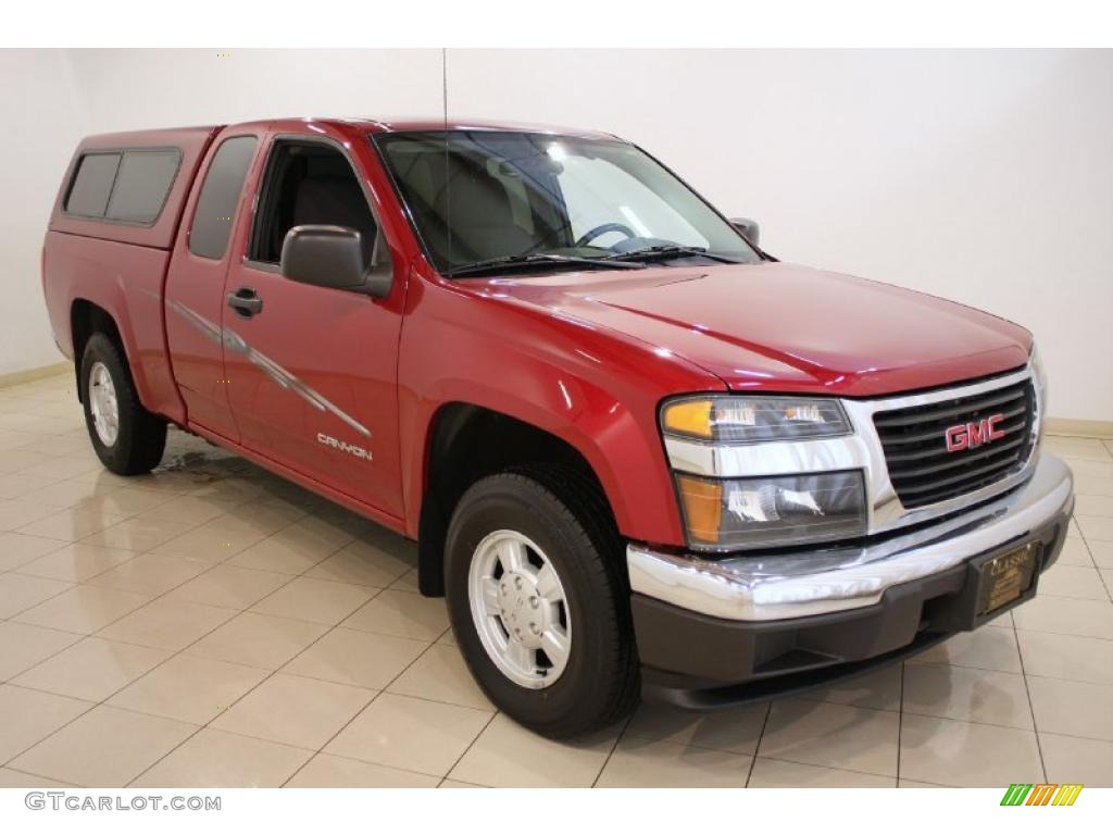 2005 Canyon SL Extended Cab - Cherry Red Metallic / Dark Pewter photo #1