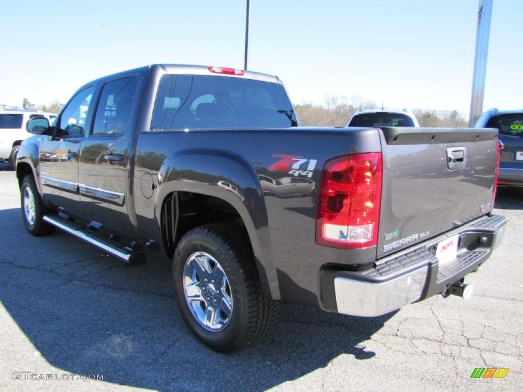 2011 Sierra 1500 SLE Crew Cab 4x4 - Storm Gray Metallic / Ebony photo #5