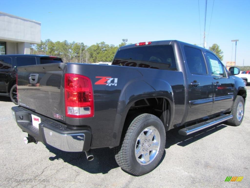 2011 Sierra 1500 SLE Crew Cab 4x4 - Storm Gray Metallic / Ebony photo #7